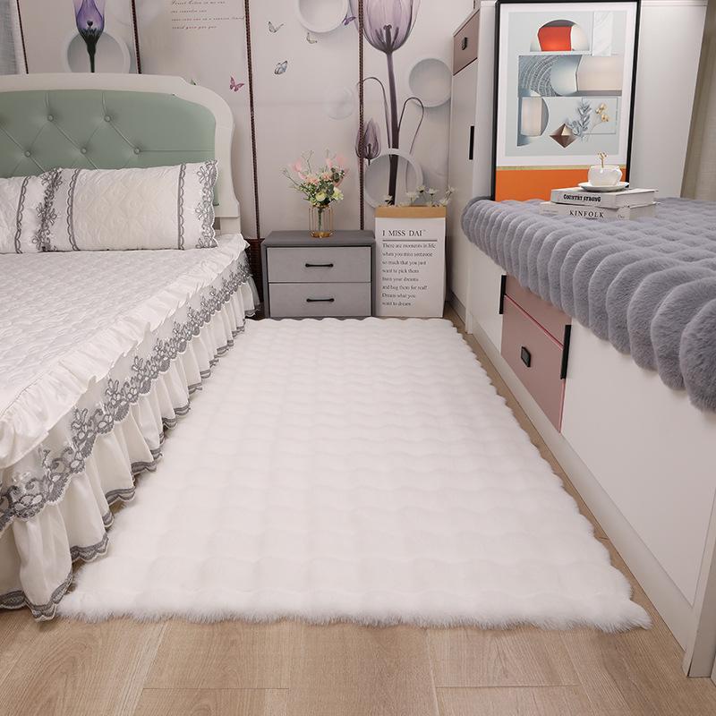 Cream Plush Carpet & Rug for Bedroom, Sofa, Bay Window, or Cloakroom