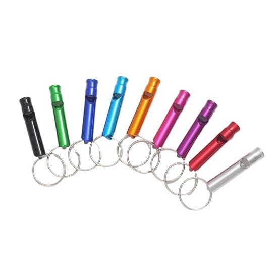 10Pcs Emergency Whistles with Keychain Heavy Duty Aluminum Alloy Outdoor Camping Hiking Hunting Survival Sports Dog Training Whistle with Key Ring