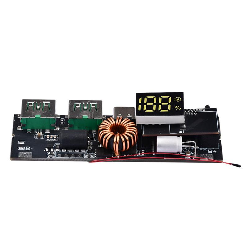 B03B-LED Dual-USB PD Schnellladung 5A Typ-C USB Mobile Powerbank 18650 Lademodul Temperaturschutz