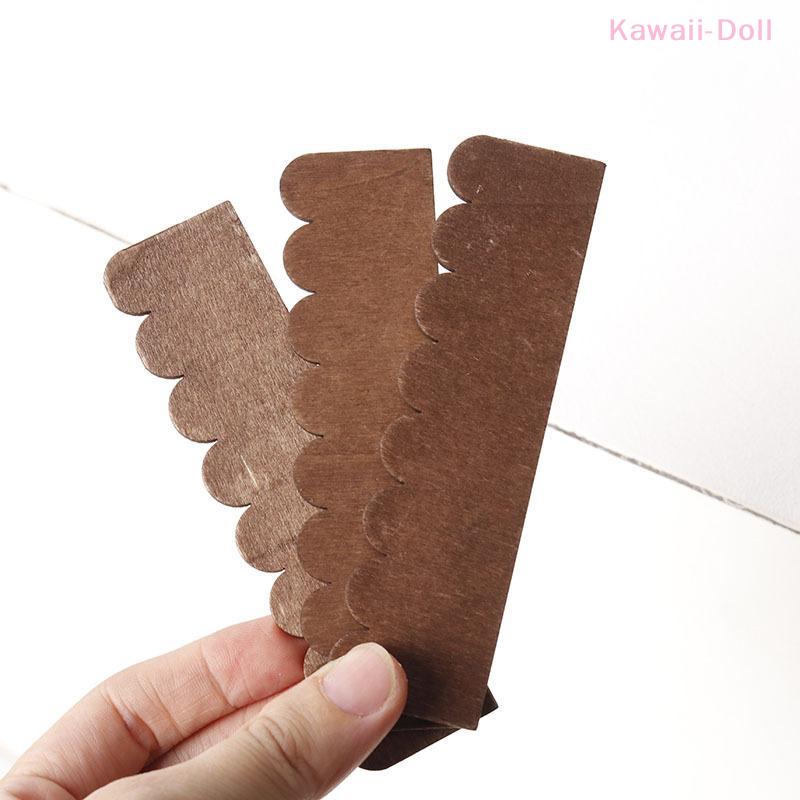 12Pcs Roof Tiles Shingles Eaves Model Wooden Dollhouse Micro Construction Props Dolls House Pretend Play Toys