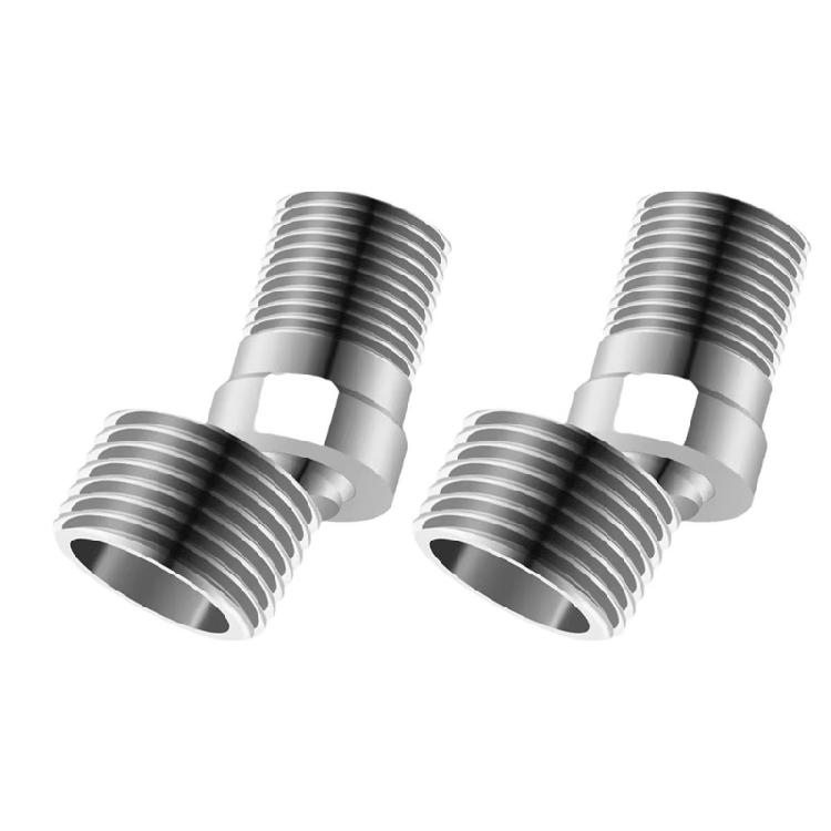 

Stainless Steels Shower Tap Adapter Adjustable Angled Bents Base Telescopic Curved Feet Shower Arm Extension Enduring 1