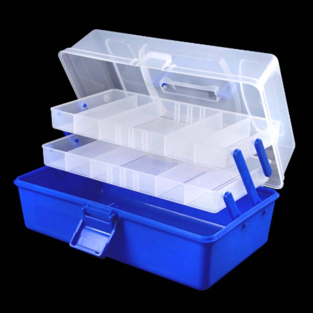 Three-Tier Fishing Tackle Box Outdoor Portable Organizer with Handle