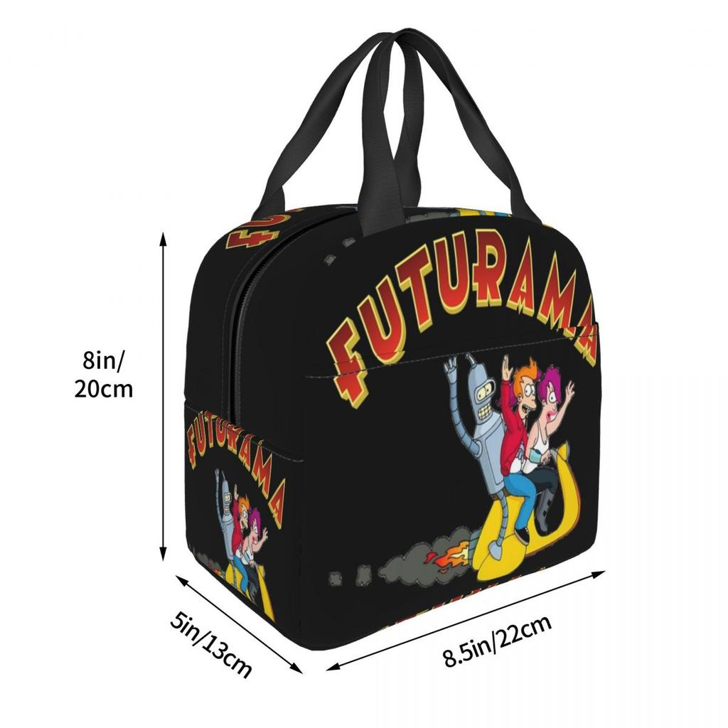 Futuramas Cartoon Comic Product Insulated Lunch Bag For School Food Storage Bag Leakproof Cooler Thermal Lunch Boxes