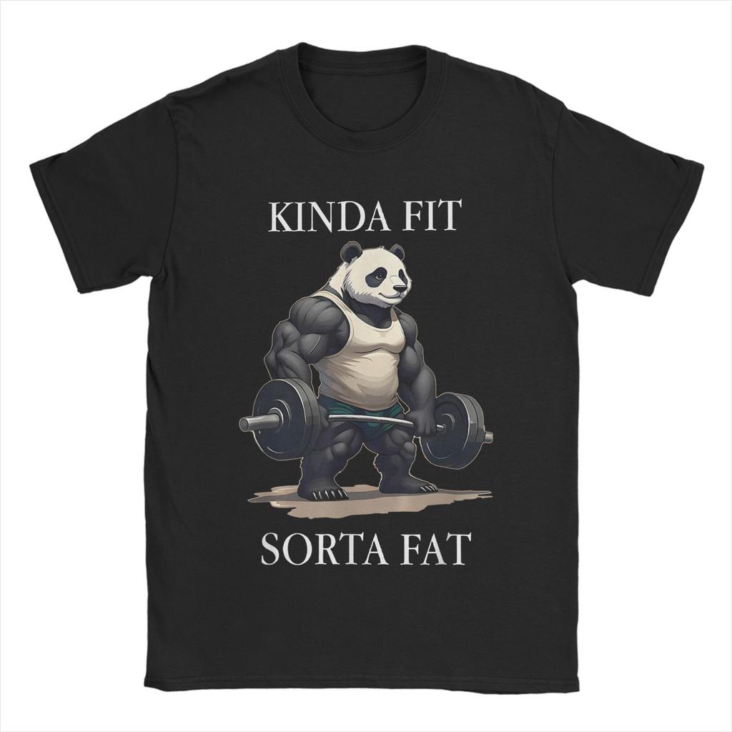 Vtipné Trochu Padnoucí Spíš Tlusté Panda v Posilovně Vzpírání Tričko Unisex Skvělé 100% Bavlna Tričko Kulatý Výstřih Krátký Rukáv Trička