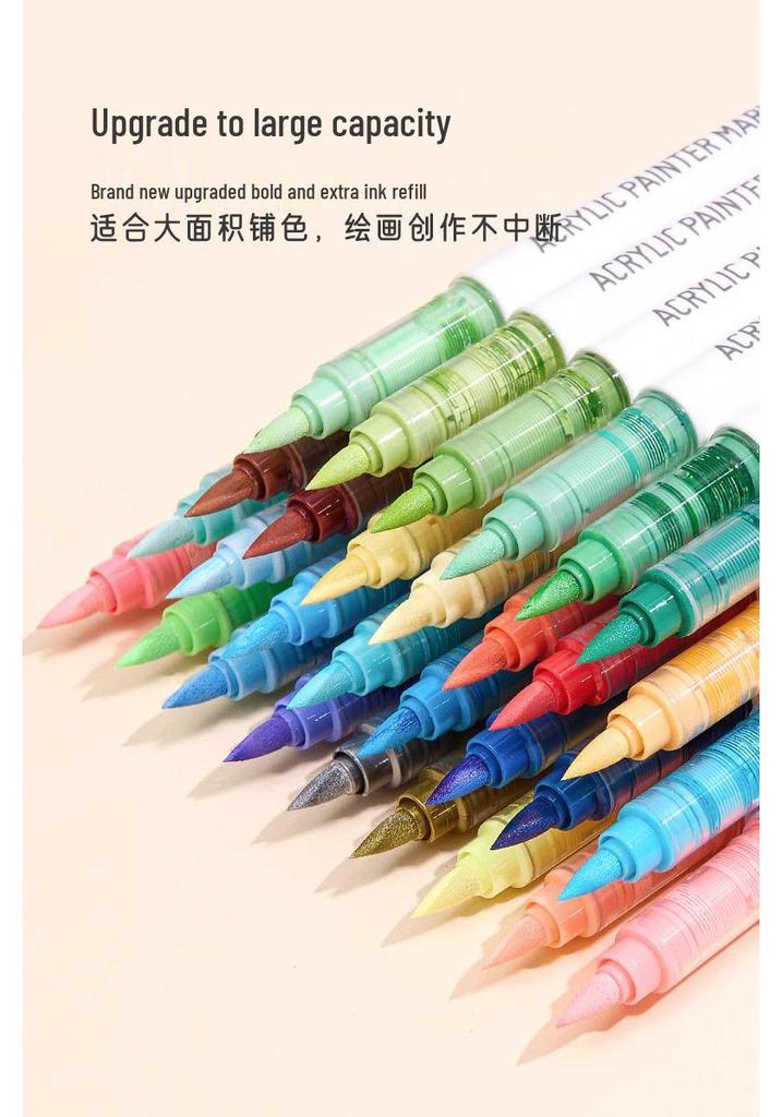 Blue Fruit Liquid Acrylic Brush Markers - Student Art Set