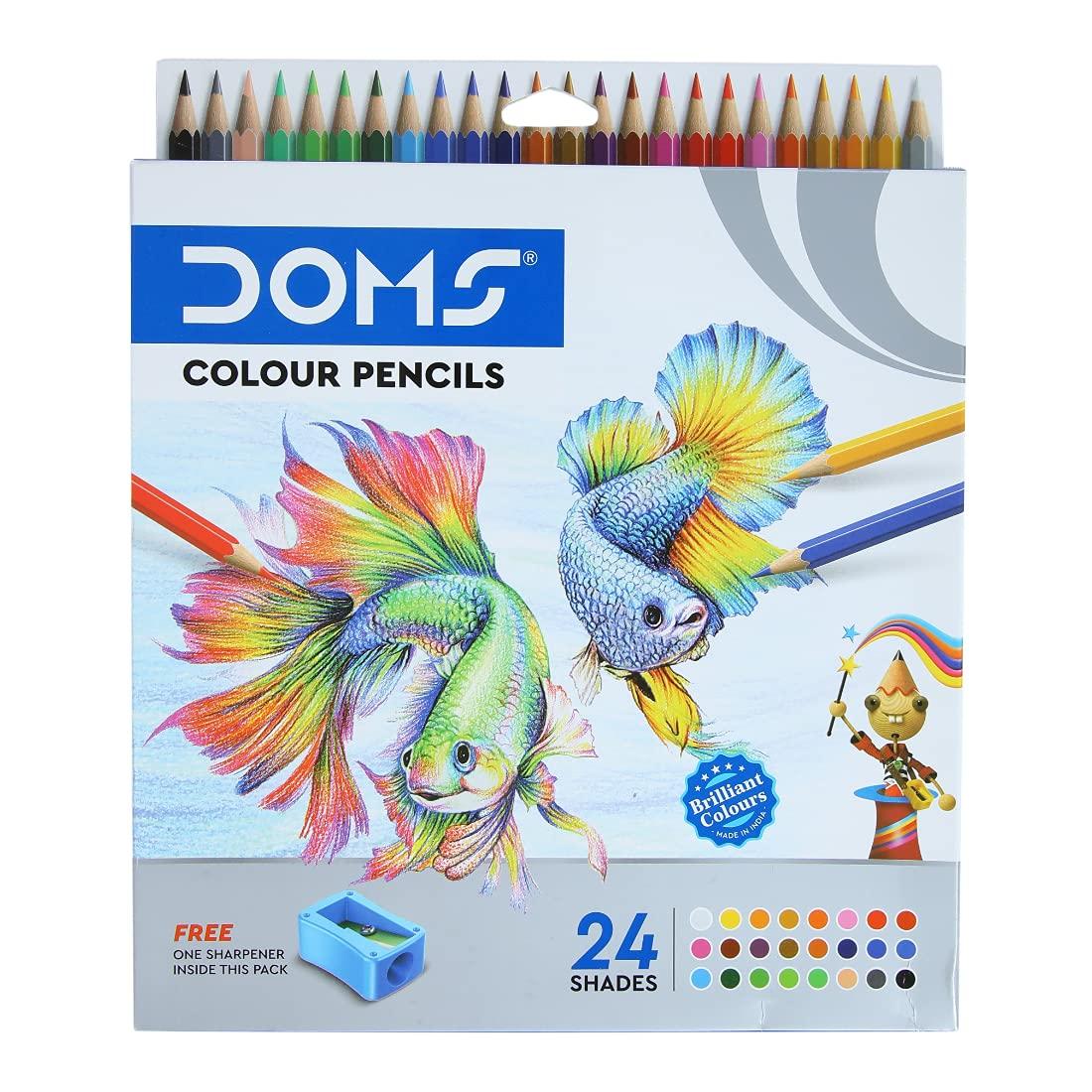 

Doms Soft Core Colour Pencil Set 24 Shades Pack of 1 for Kids Drawing, Sketching, Blending and School Art Supplies