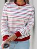 2026 Autumn/Winter Women's Round Neck Striped Long Sleeve Loose T-shirt