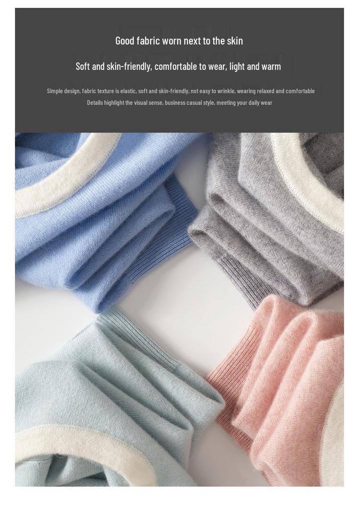 Autumn/Winter Cashmere Color Block Sleeveless Knit Vest