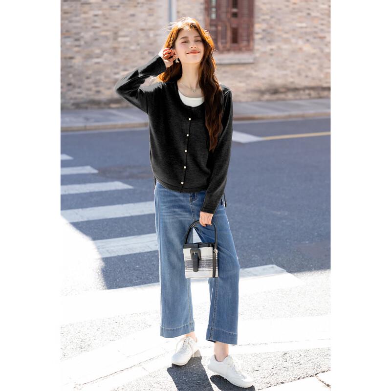 Mokana Women's Faux Two-Piece Long-Sleeve Knit Top