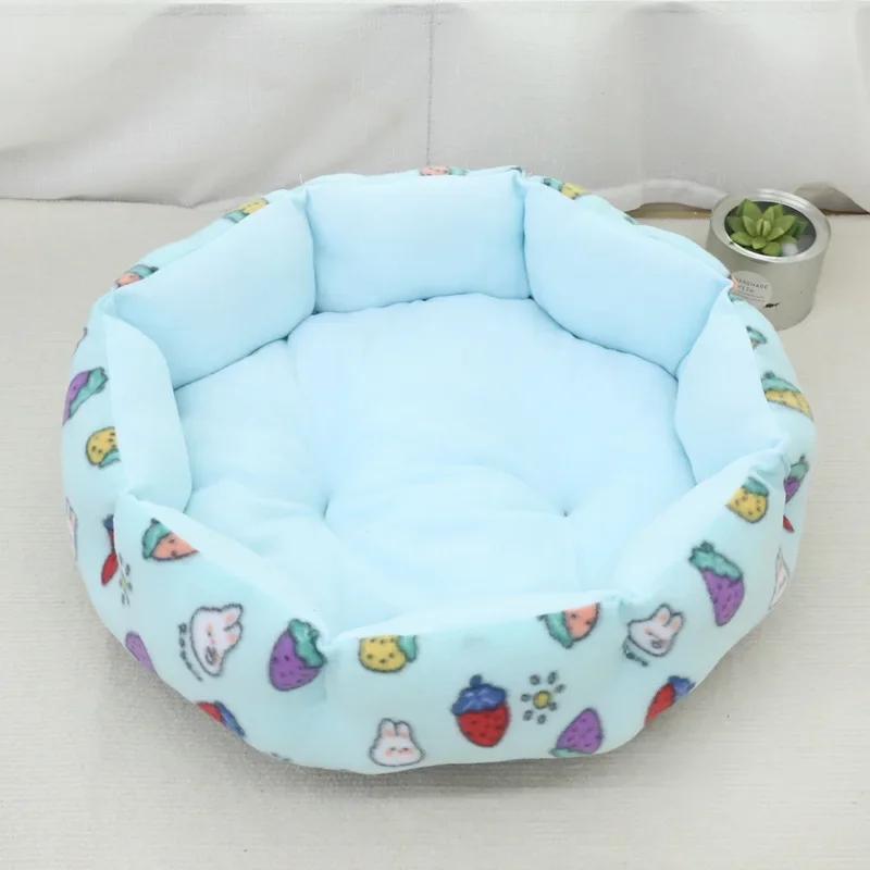 Cute cat nest winter warm short plush half surrounded by four seasons universal (as the picture,40cm)