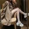 Hollow Lace Mesh Stockings with Bottom Pantyhose Lolita Retro Floral Vine White Black Stockings for Women