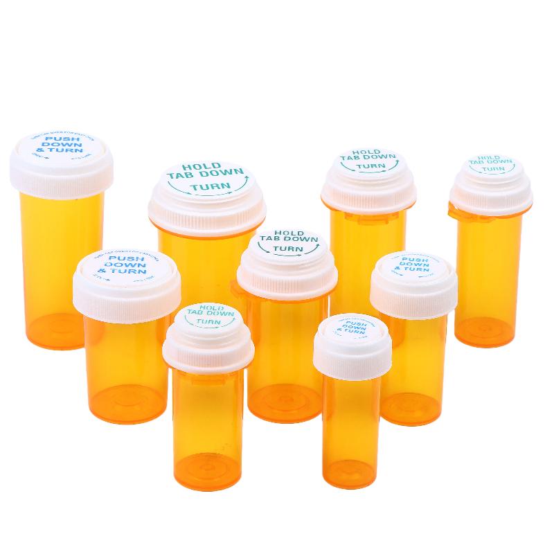 5/10/20 szt. Farmaceutyczny pojemnik odporny na dzieci, ale łatwy do otwarcia, Pusta plastikowa butelka z zakrętką dwustronną