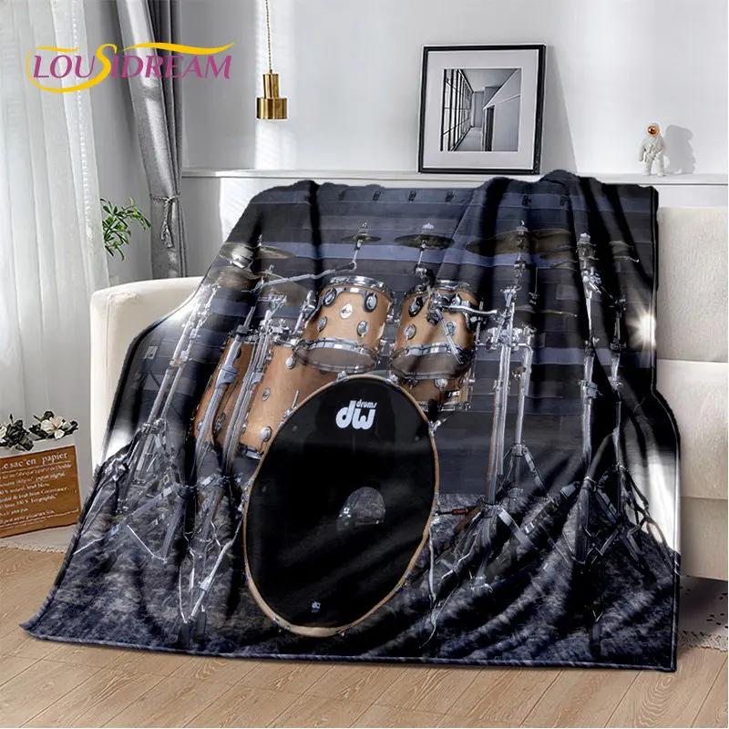 Bateri seti Müzik Aletleri Yumuşak Peluş Battaniye, Flanel Battaniye Atmak Battaniye Oturma Odası Yatak Odası Yatak Kanepe Piknik Örtüsü Çocuklar için