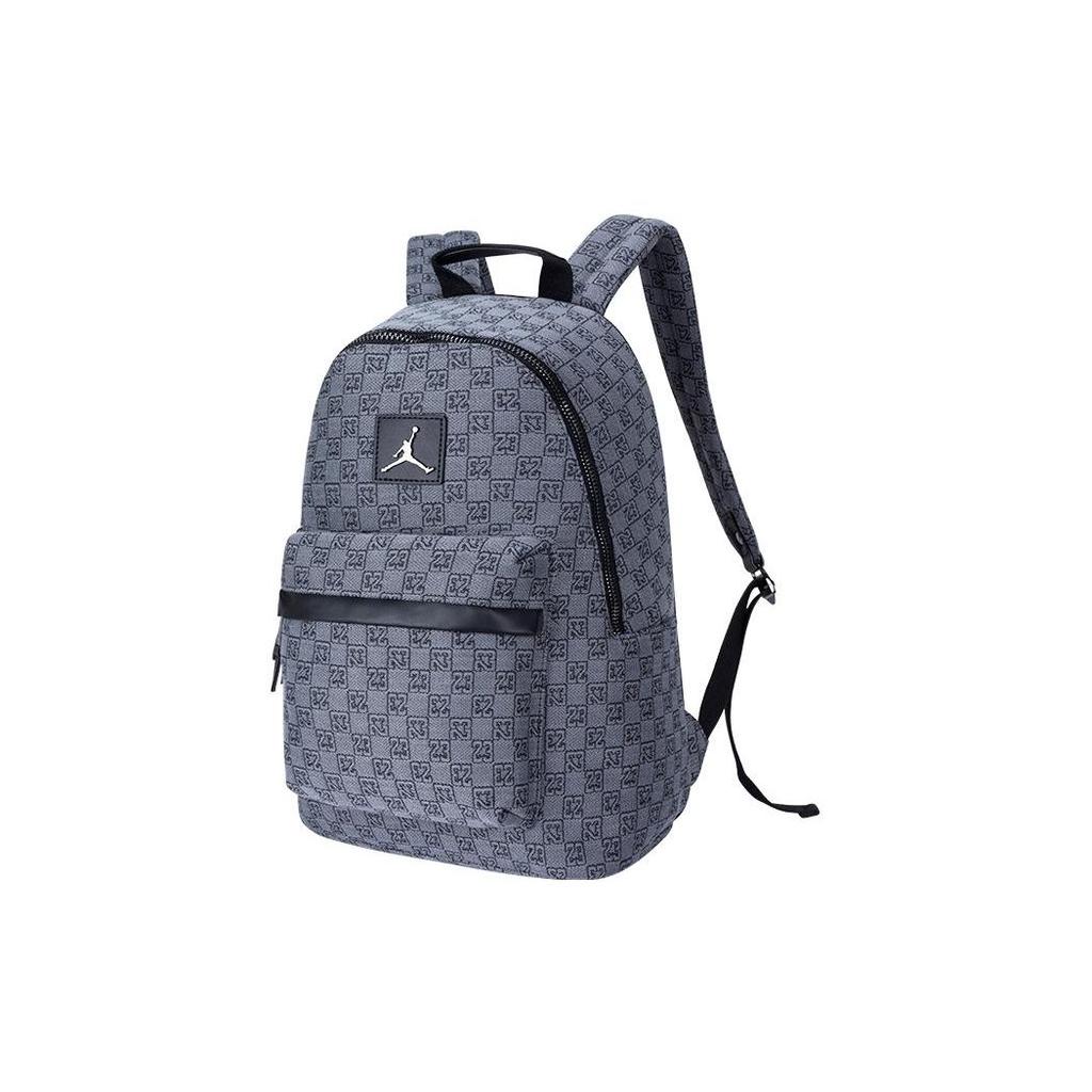 Jordan 2023 Winter Collection Brand Logo Zipper Checkered Print Backpack Unisex Backpack Gray Smoke-Gray FJ6784-070