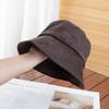 Autumn and winter bare body solid color suede bucket hat women wide brim show face small brown basin hat bucket hat
