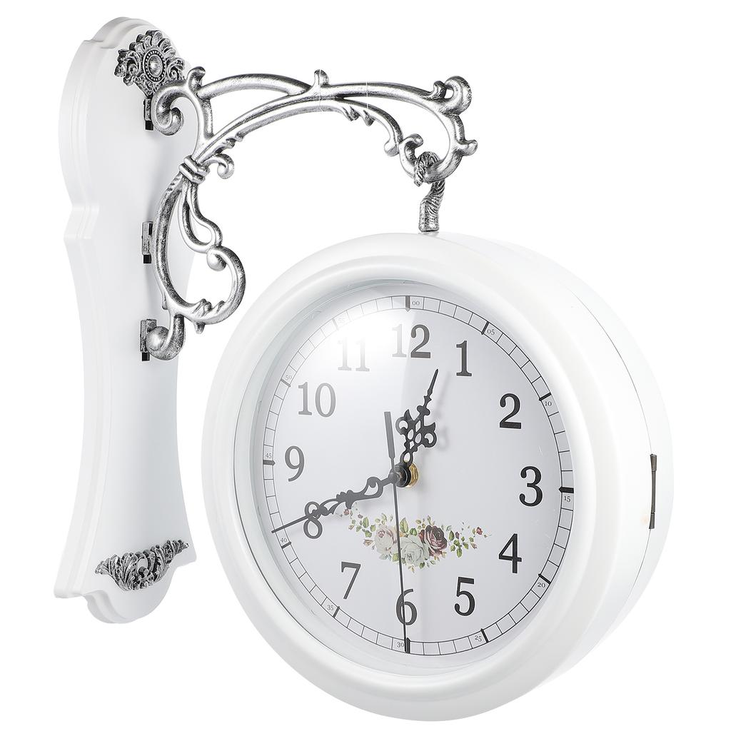 Stk Doppelseitige Drehende Wanduhr Retro Hängend Heimdekoration Büro Schlafzimmer Wohnzimmer Uhr Glas Kunststoff Vintage Uhren