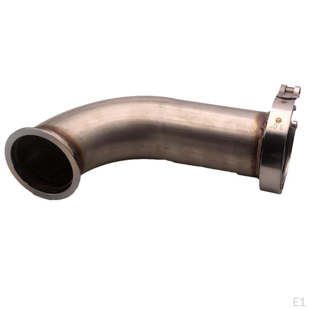Universeller 3-Zoll-Edelstahl 90°-Adapter Auspuffflansch Silber