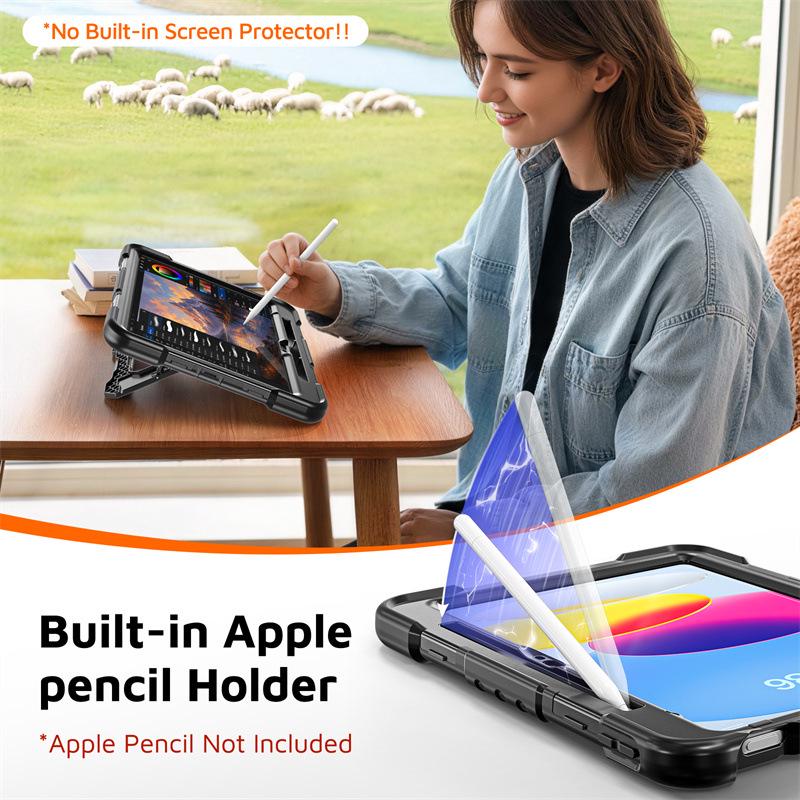 iPad 10th/11th Gen Pro 11 Invisible Folding Stand Anti-drop Protective Strap Case