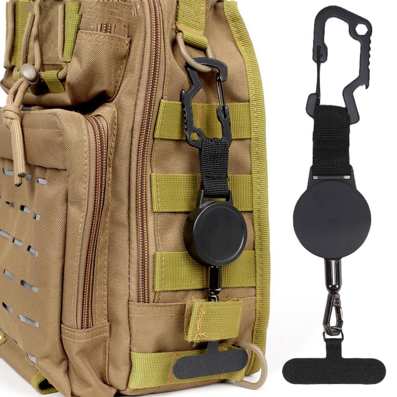 Smartphone Safety Retractable Anti-Theft Lanyard With Carabiner Anti-Drop Harness For Hiking Cycling Climbing Strap Phone Holder