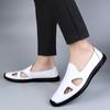 Summer New Breathable Mens Loafers Moccasins Slip on Driving Outdoor Shoe Man Classic Sandals Genuine Leather Men Casual Shoes