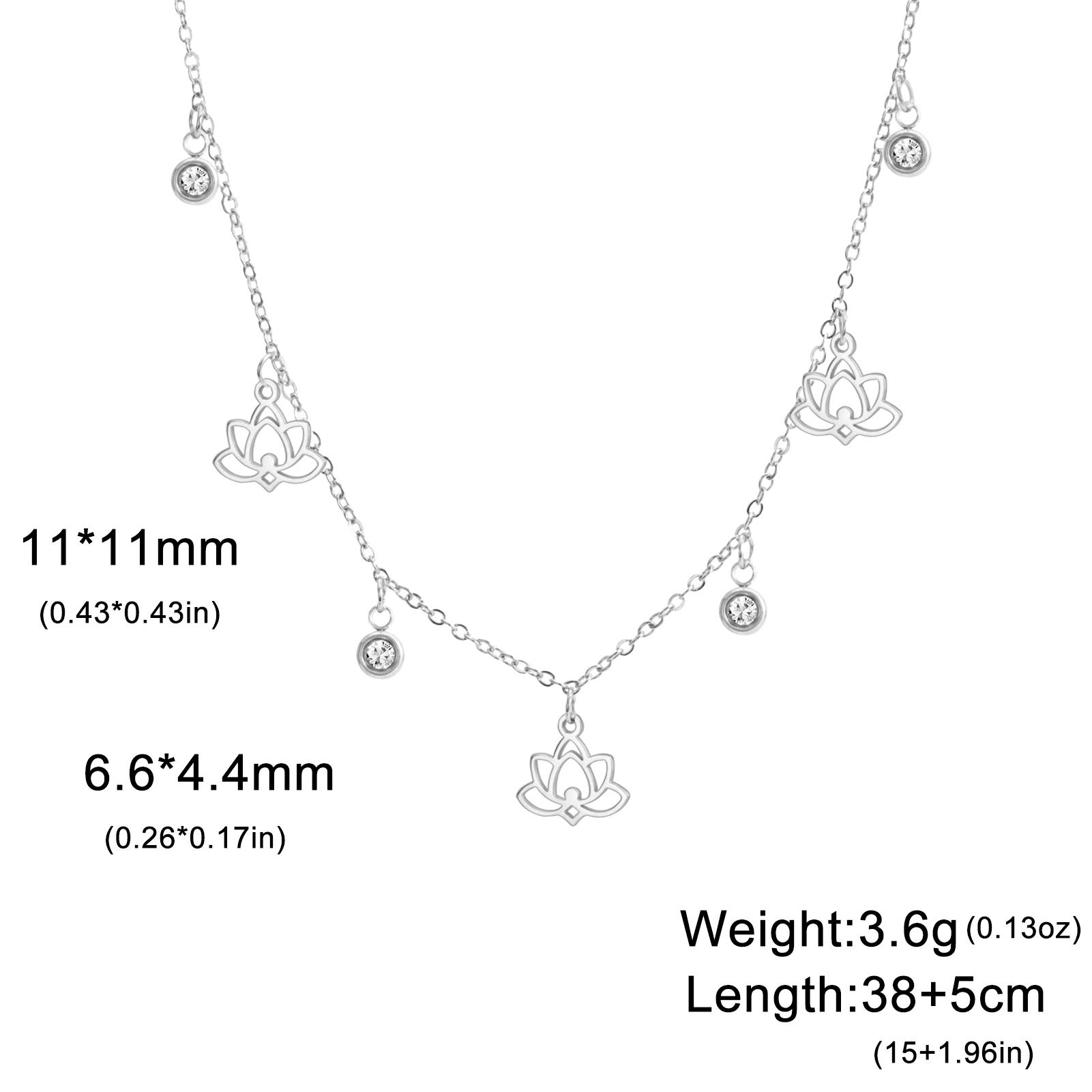 

Teamer Lotus Flower Necklace Stainless Steel Jewelry for Women Crystal Charm Lucky Accessories Mother s Day Gift 2026 New in