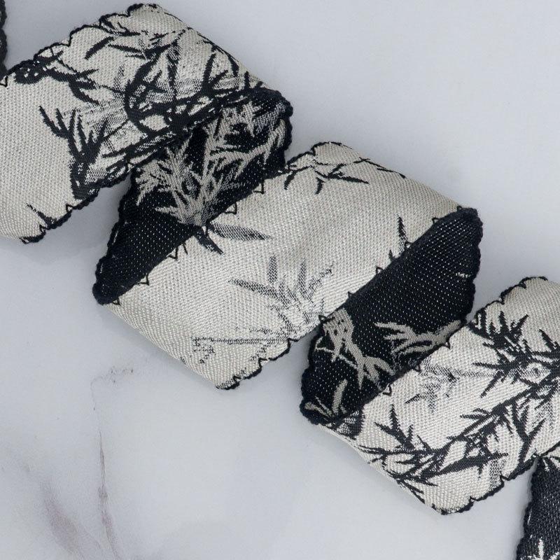 Chinesischer Stil Landschaft Tinte Bambus Drucken und Färben Imitation Hanfband Handgefertigtes DIY Schleifenband Geschenk Kuchen Verpackung Band Heimdekoration