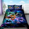 Copripiumino Demon Slayer Kimetsu No Yaiba Kamado Nezuko Anime Set Biancheria da Letto in Poliestere Set Copripiumino Stampato Cartone Animato Decorazione per la Casa