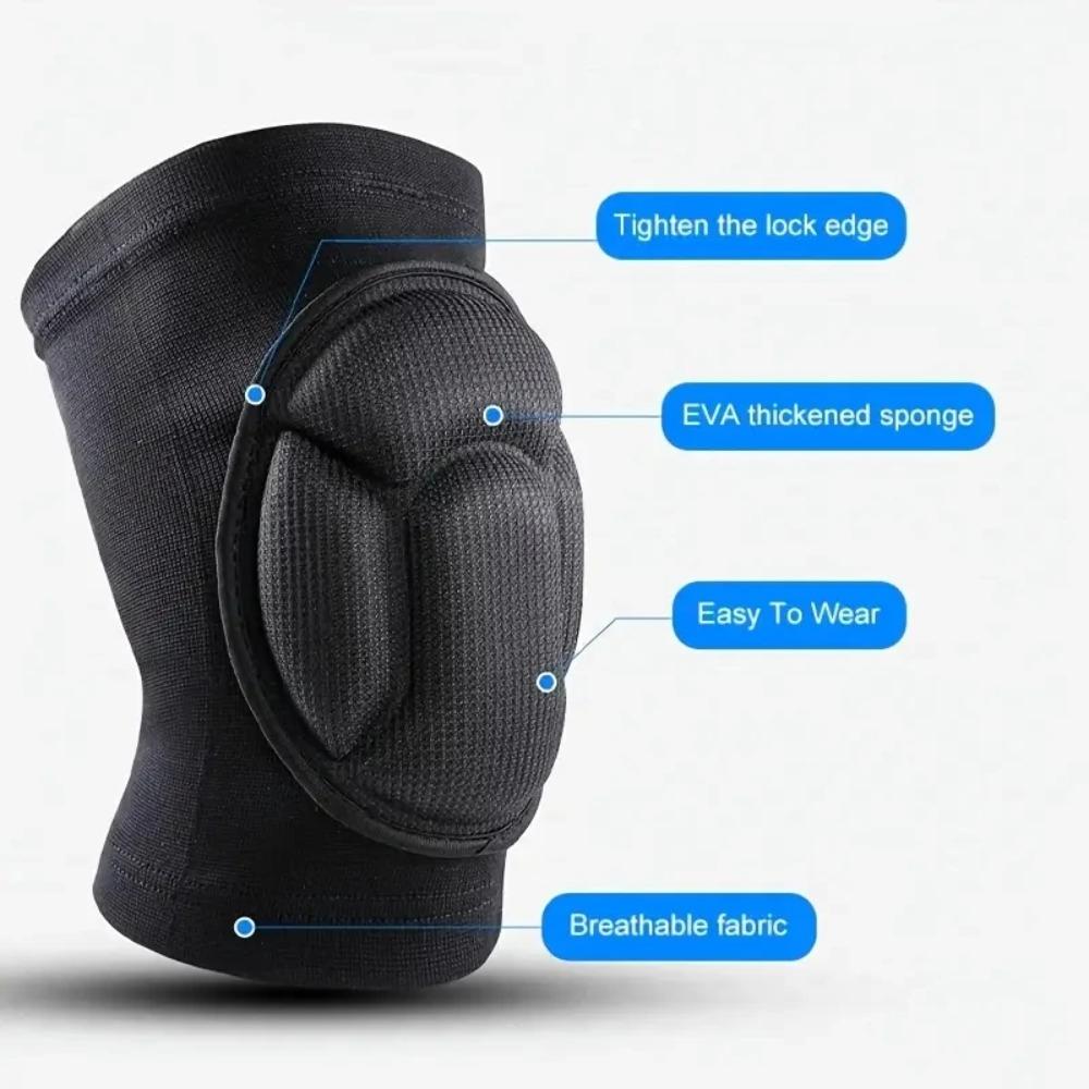 2 PCS Unisex Sports Knee Pads Thickened Sponge Warm Non Slip Knee Brace for Volleyball Soccer Yoga Dancing Training