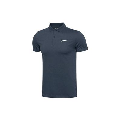 Li Ning Solid Color Comfortable Breathable Casual Sports Polo Shirt Men Tops Ink-Gray APLU753-3