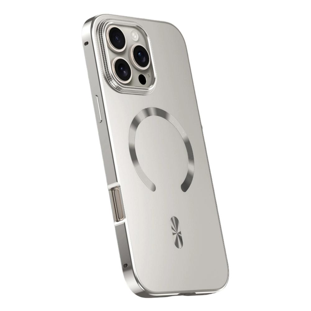 For iPhone 16 Pro Max Case Compatible with MagSafe Alloy Frame Phone PC Back Cover