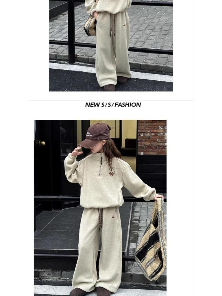 Dziewczęcy modny dres dwuczęściowy na wiosnę/jesień 2025