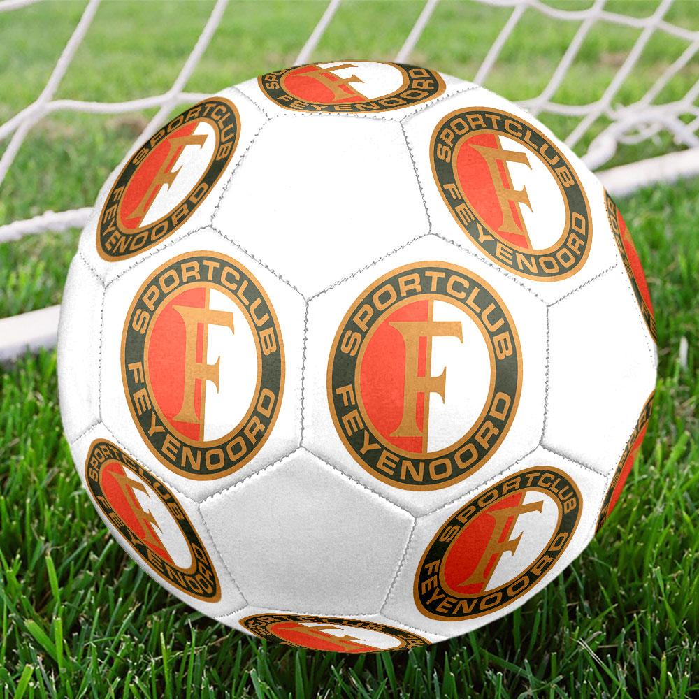Feyenoord Rotterdam Size 5 Soccer Ball, Machine-Stitched PVC, Durable & High Bounce, All Ages Fit, Fan Merchandise, Matches & Outdoor Use.