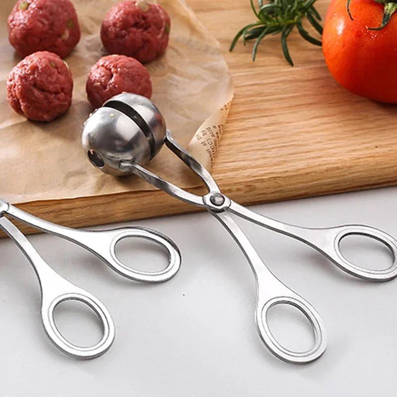NEW Stainless Steel Meatball Maker Fruit Rice and Vegetable Roll Mould Fried Meatball Rice-meat Dumplings Clamp Kitchen Tools