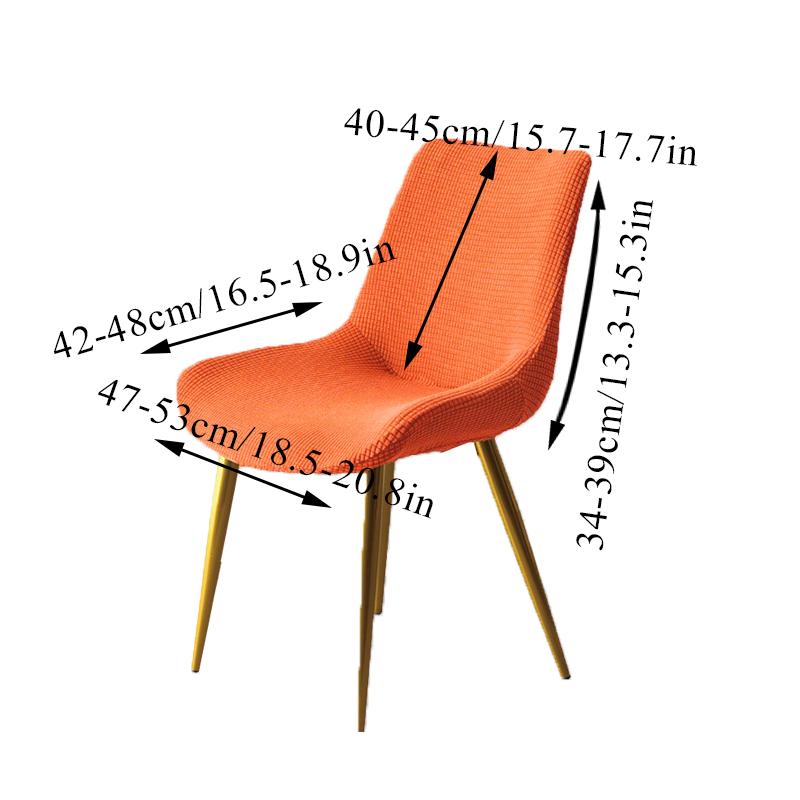 Solid Stretch Curved Backrest Curved Chair Covers Dining Classic Fabric Kitchen Hotel Household Chair Cover Chairs Slipcovers