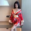 Seductive Deep V Geisha Kimono Lingerie Nightgown for Women