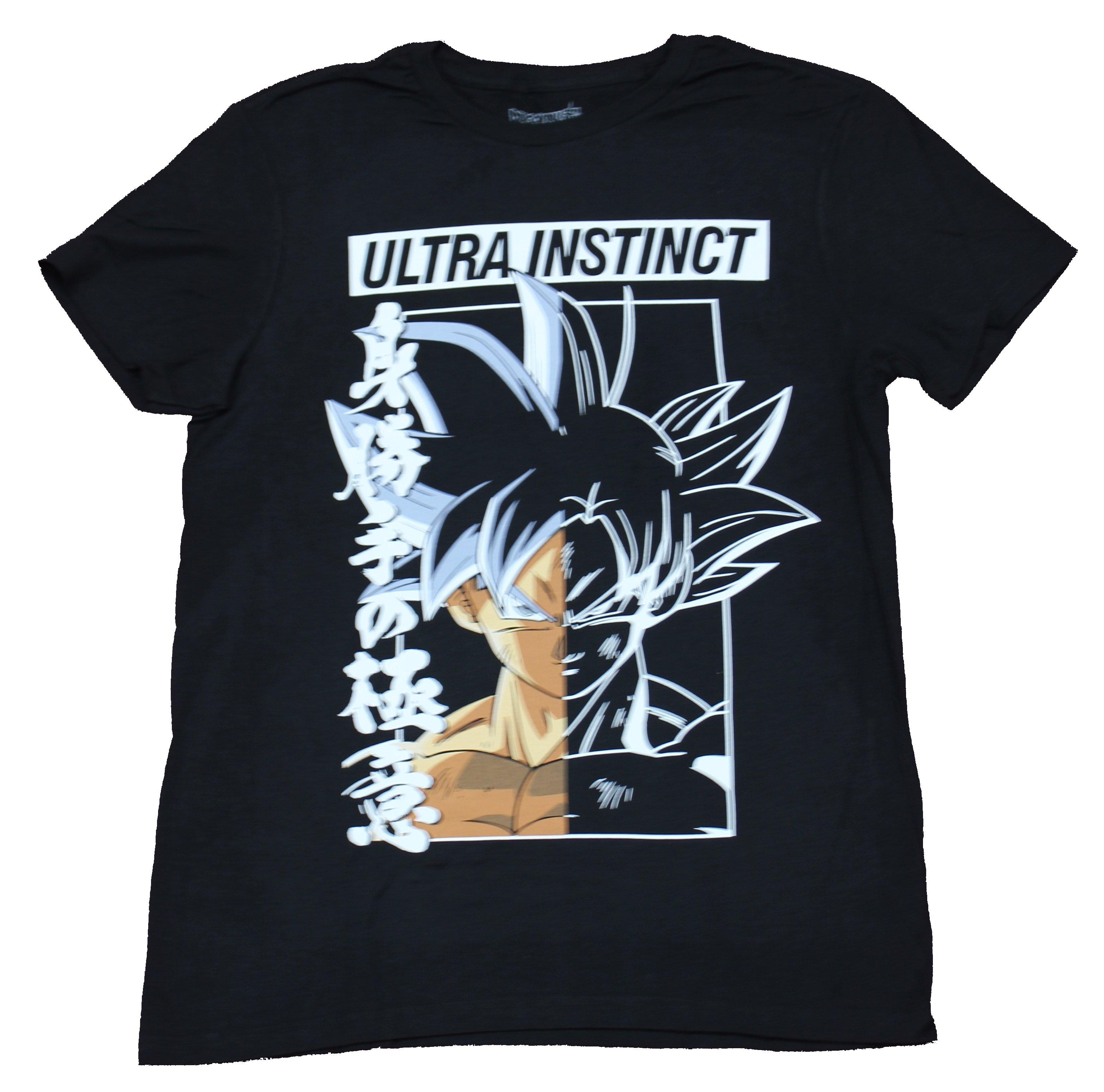 Dragon Ball Z Mens T-Shirt - Ultra Instinct Goku Kanji Image L