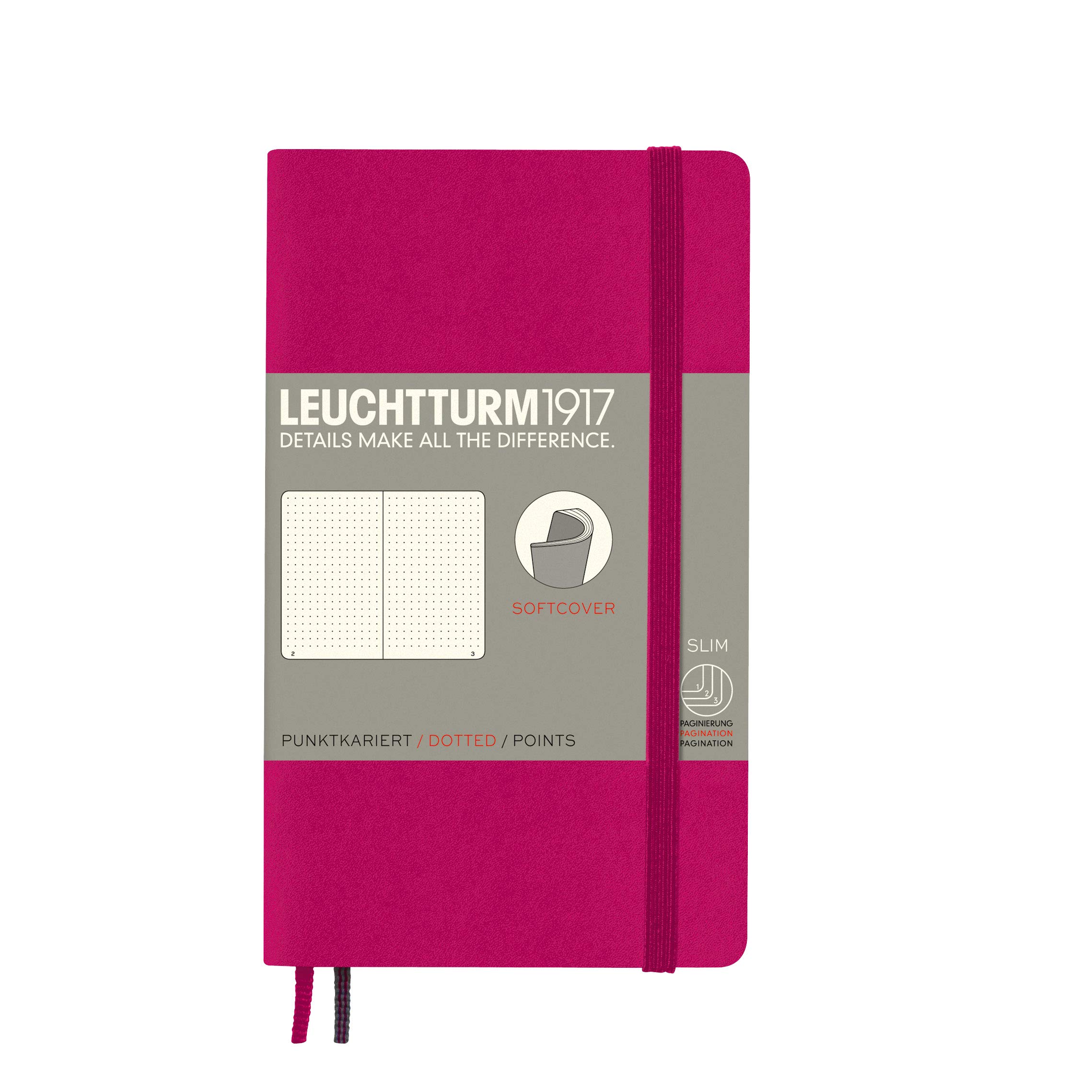 

Блокнот Leuchtturm A6 Dot Graph Мягкая обложка Berry 355286 Обычный импортный продукт