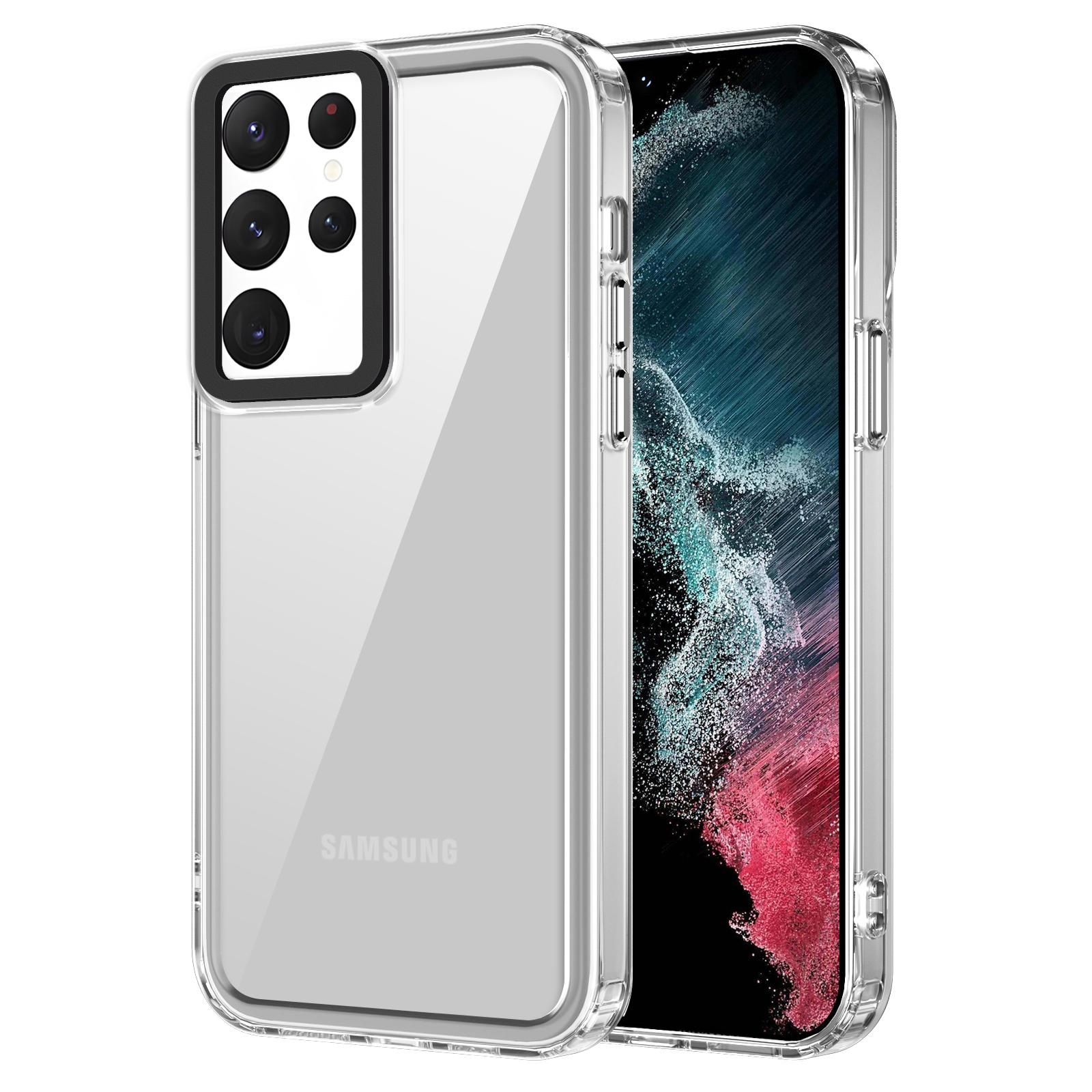 

For Samsung Galaxy S22 Ultra 5G Case Slim Transparent PC+TPU Phone Cover Transparent