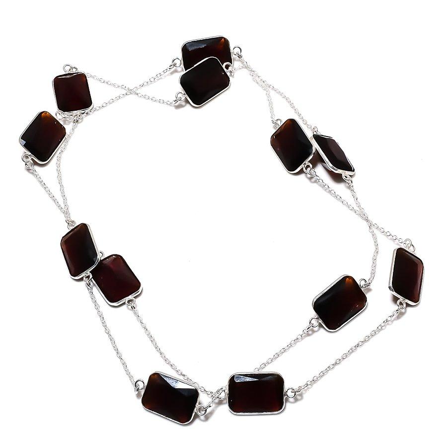 

Natural Black Spinel Gemstone 925 Sterling Silver Jewelry Necklace 36 P6f74