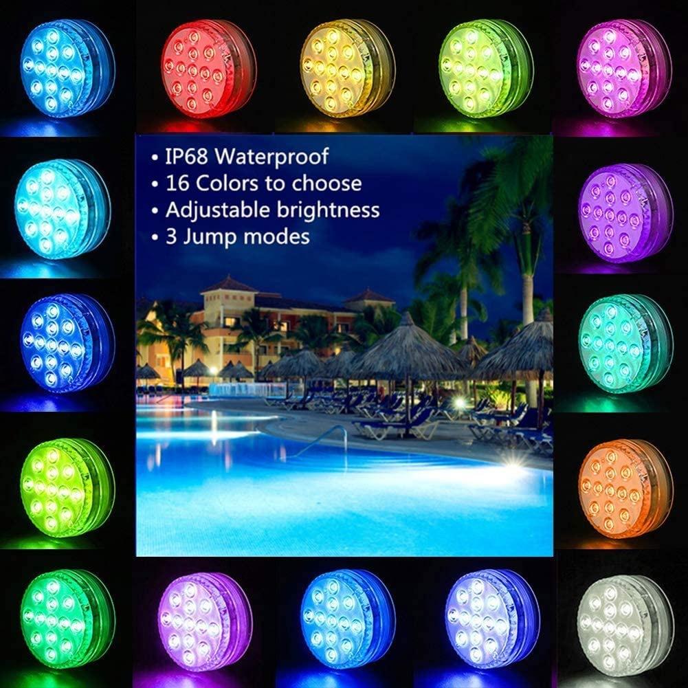 Remote RF Wireless Control Underwater Lighting Pool Atmosphere Lights Pond Fountain Garden Lighting Waterproof Landscape Lights