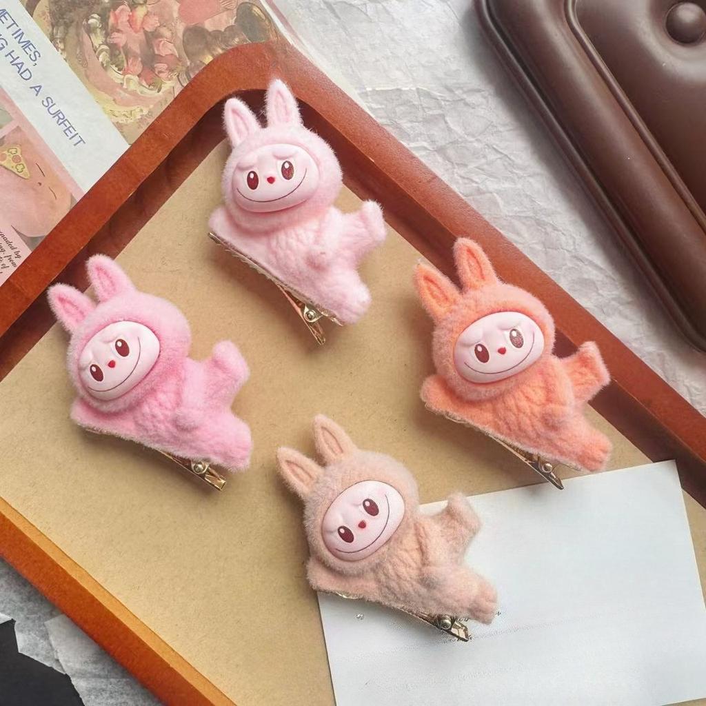3 stk/6 stk Flokkdukke Kanin Hårspenne Jente Anime Panneluggklemme Hårtilbehør Barnegaver