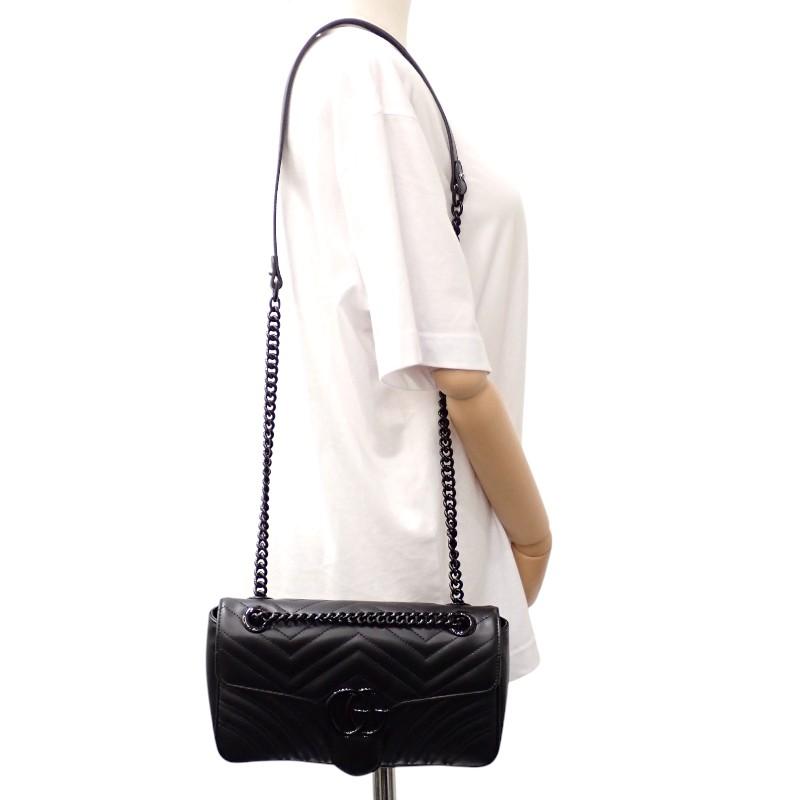 Gucci 443497 Shoulder Bag So Black Calfskin Women