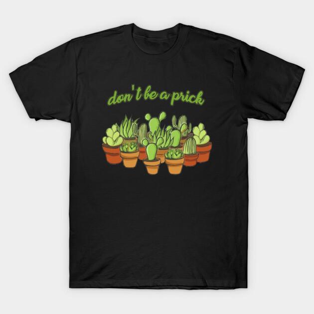 Asian Size Men Black Print T-shirt Don T Be A Prick No-Cut Print Cotton Tshirt S чёрный
