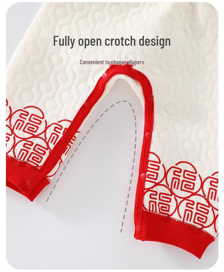 Children's Red Quilted Outfit: New Year & First Birthday Set