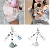 Artistic Dolphin Bead Keychain Simple Styles Key Ornament Acrylic Alloy Texture Suitable for Adding Fun to Bags or Phone