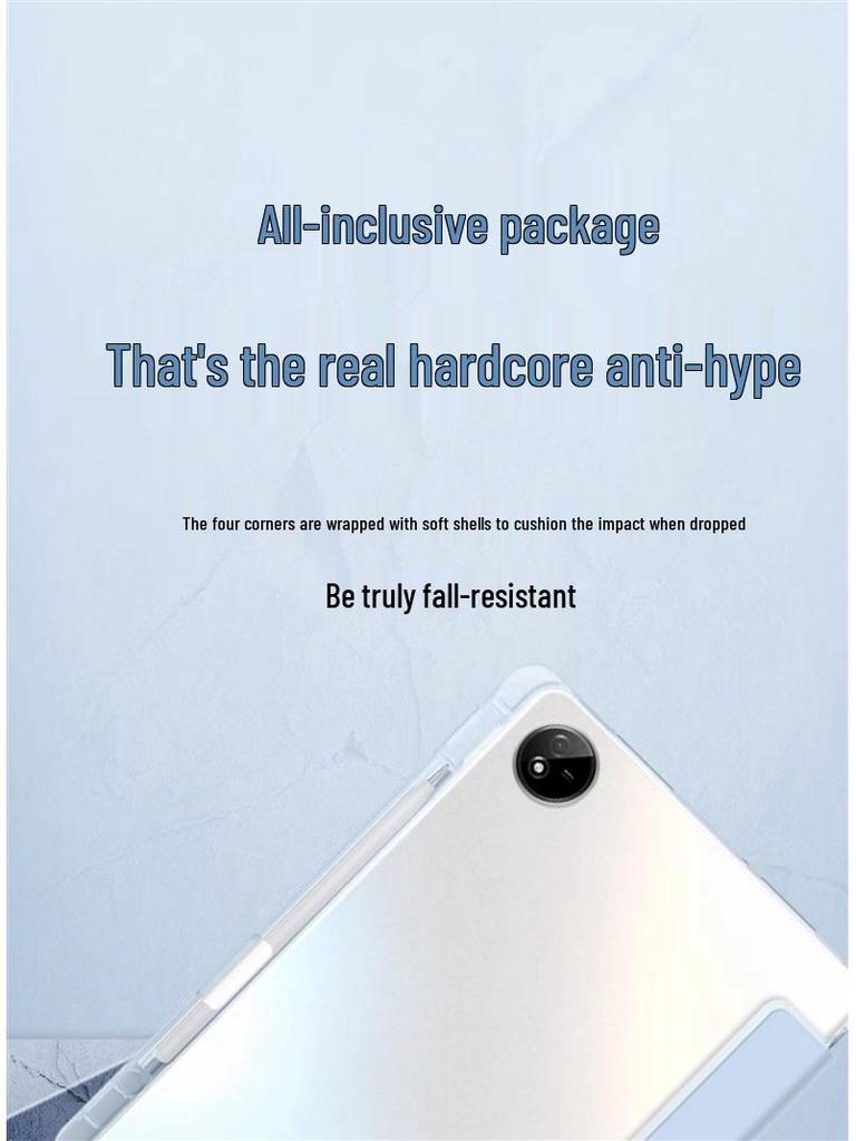 OppoPad3 Pro Magnetic Tri-Fold Case with Pen Slot - Silicone Full Wrap, Anti-Drop