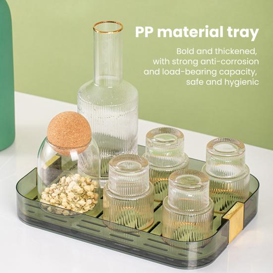 Yousheng Teaware Storage Plate Water Storage Tea Tray Rectangle Simple Modern Drain Design Detachable Tea Cup Holder Home Use