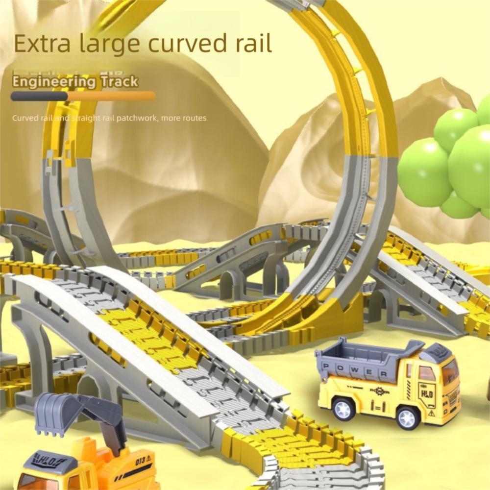 Yellow White Railway Toys 146/231 Pieces Rail Car Toy Set New DIY Racing Track Set Kids