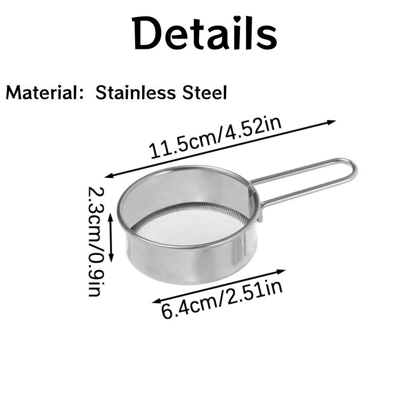 1/2Pcs Stainless Steel Flour Sieve Fine Mesh Sifter Handheld Baking Strainer for Sugar Cocoa Matcha Powder Colander Kitchen Tool