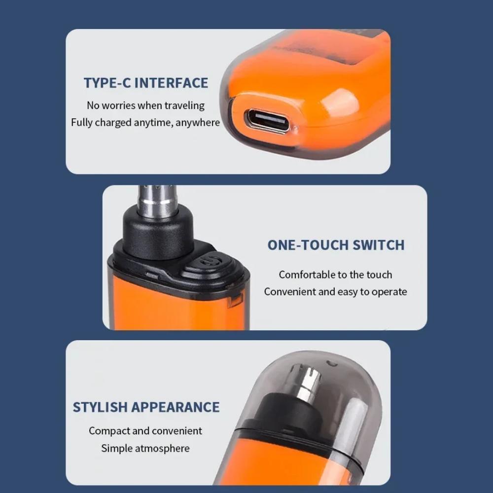 2 w 1 Elektryczny Przenośny Trymer do Włosów w Uszach i Nosie 2024 Profesjonalny Bezbolesny Przenośny do Brwi Dla Mężczyzn